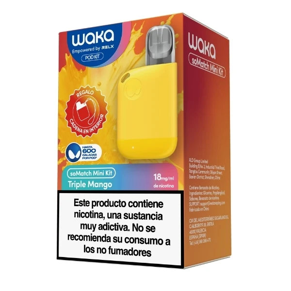 Waka Vape SoMatch Pequeño Kit Triple Mango 600 Puff 18mg