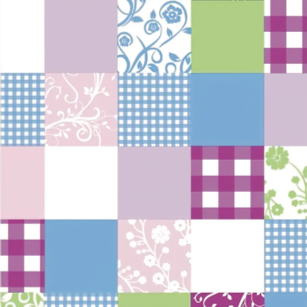 Mantel Antimanchas Hule Rollo 140 cm. x 20 metros Cuadros Violetas 3L