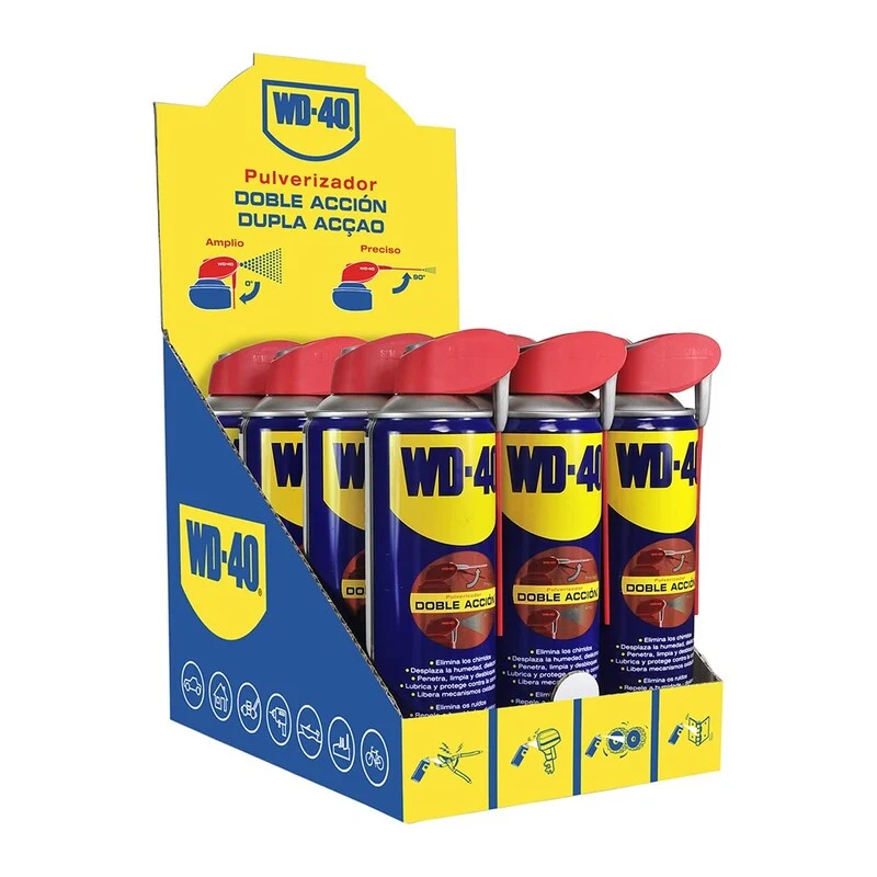 Natural y Ecológico Expositor 12uds spray lubricante WD-40 500ml con aplicador doble uso