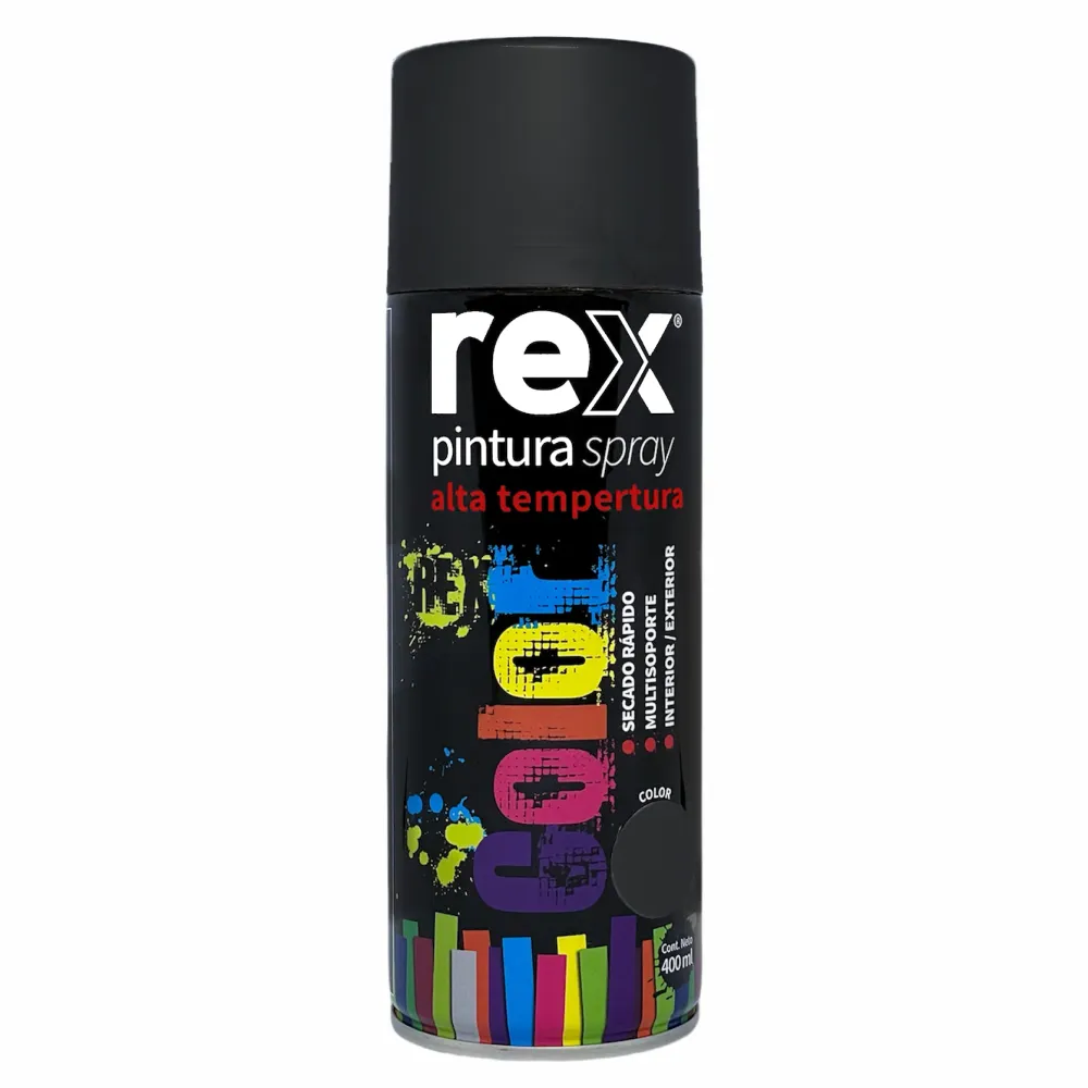 Pintura Spray Alta Temperatura Negro 400 ML en Botella de 500 ml