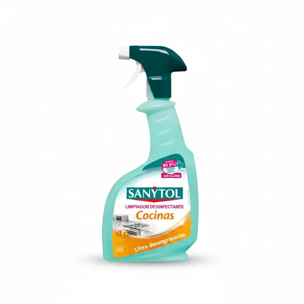 Sanytol Spray Limpiador Desinfectante de Cocina ultra desengrasante 500 ml en Botella Recargable