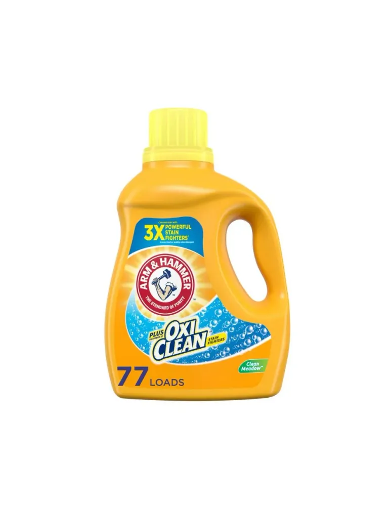 Arm & Hammer Plus OxiClean Clean Meadow, 77 cargas de detergente líquido para ropa Ahorro de Energí