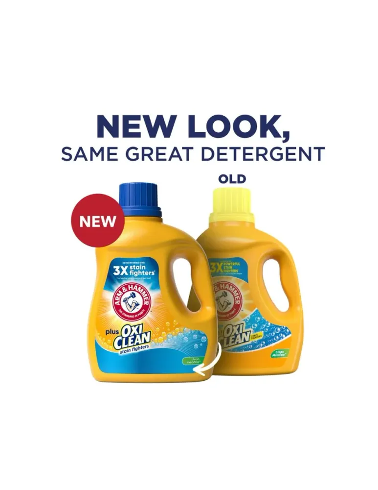 Arm & Hammer Plus OxiClean Clean Meadow, 77 cargas de detergente líquido para ropa Ahorro de Energí