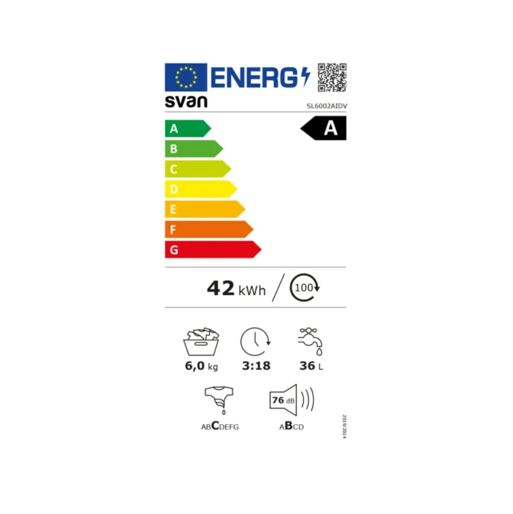 Lavadora carga frontal Svan SL6002AIDV 6kg 1000 rpm 12 programas blanco 59,5 cm