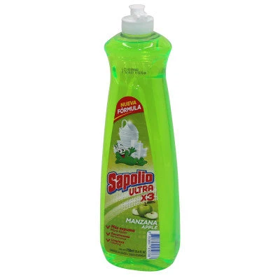 LAVAVAJILLA LIQUIDA MANZANA 750ML "SAPOLIO" con Dosificador
