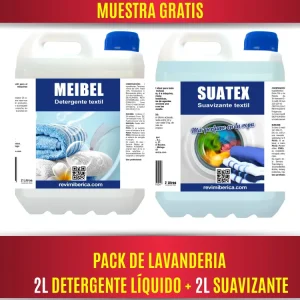 Líquido Pack Lavanderí Dúo MEIBEL 2L + 2L | Detergente Líquido y Suavizante Profesional para Ropa Limpia y Flexible