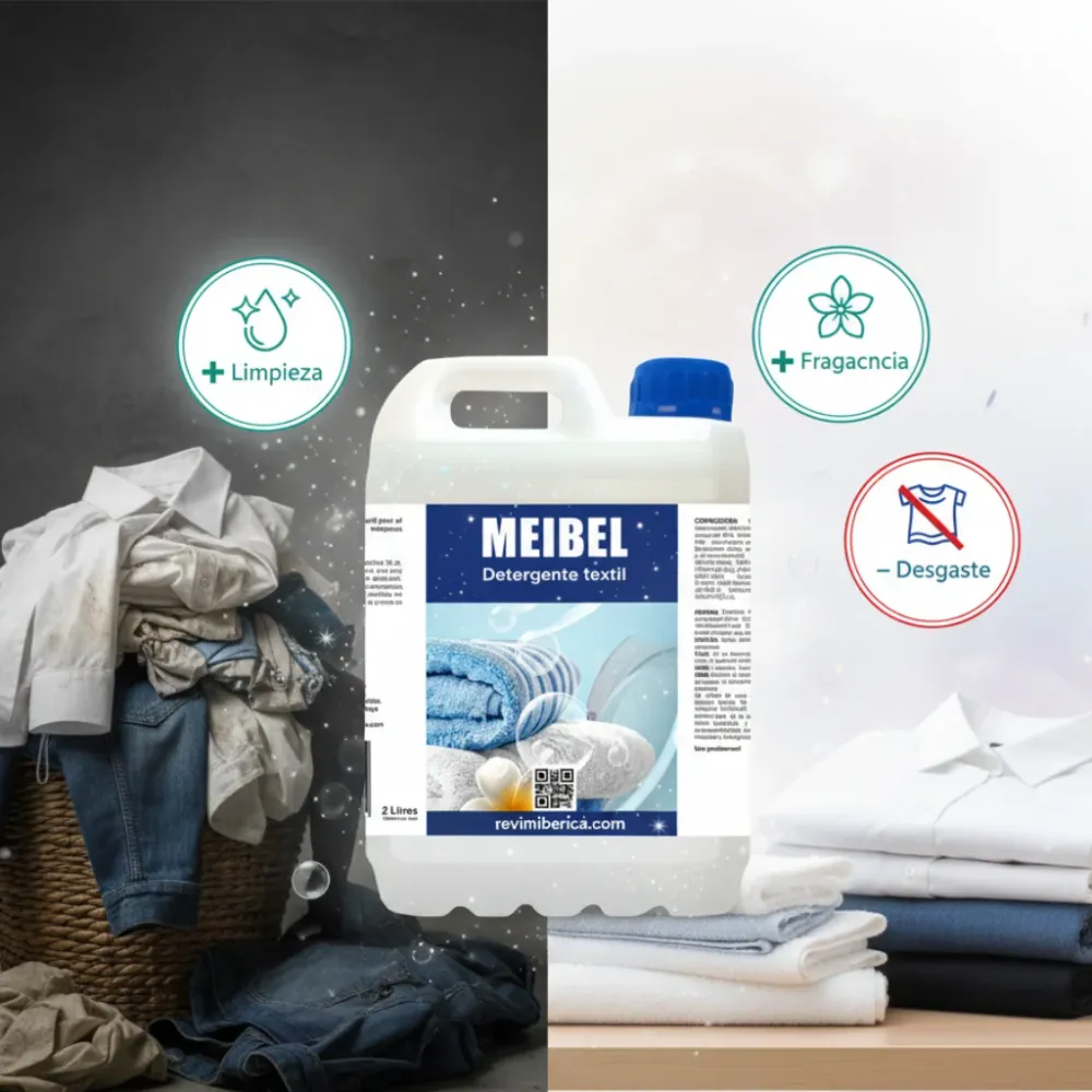 Líquido Pack Lavanderí Dúo MEIBEL 2L + 2L | Detergente Líquido y Suavizante Profesional para Ropa Limpia y Flexible