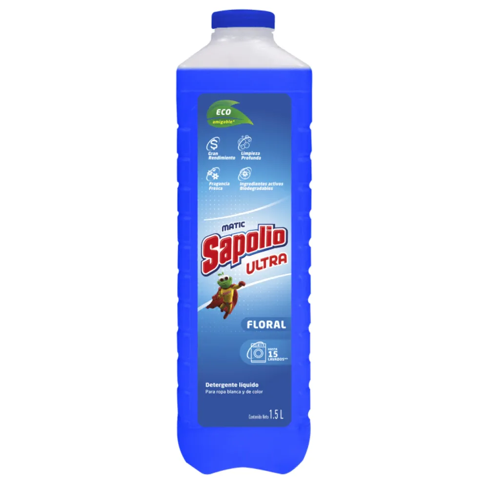 Quitagrasas Sapolio Detergente Líquido Ultra Floral 1.5 Litros