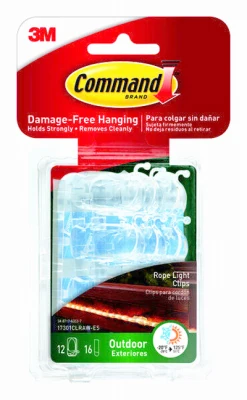Clips de luz de plástico pequeños Command de 3M, 1,33 pulgadas de largo, paquete de 12 - Oferta de la semana