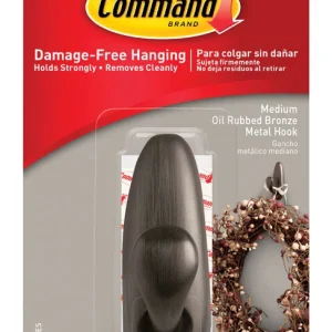 Gancho para abrigos y sombreros 3M Command de 3-1/4 pulg. de largo, bronce frotado con aceite, mediano, Forever Classic, c...