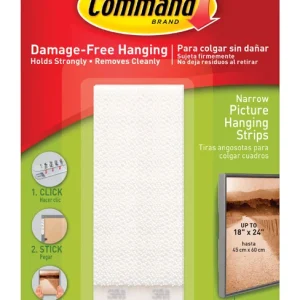 Tiras blancas para colgar cuadros 3M Command, 12 lb, 4 pares - Oferta de la semana