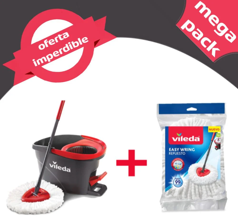 Mopa Balde con Pedal Easy Wring & Clean + Repuesto Adicional Vileda Agrocom