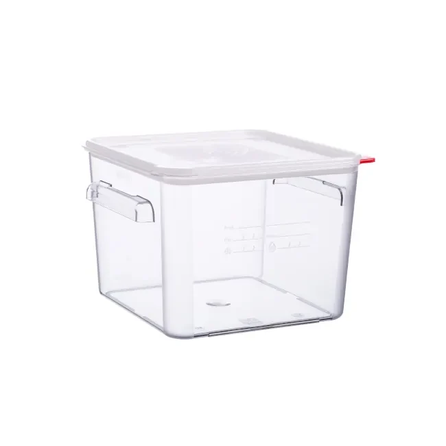 Contenedor Cuadrado C/Tapa Hermetica 12Lt Policarbonato Transparente Araven