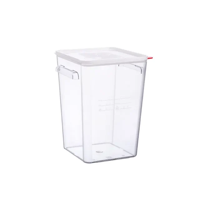 Contenedor Cuadrado C/Tapa Hermetica 22Lt Policarbonato Transparente Araven