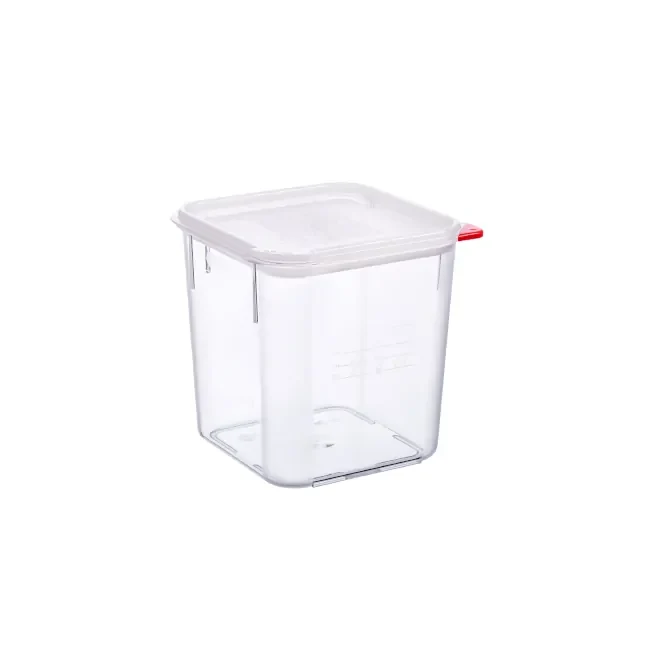 Contenedor Cuadrado C/Tapa Hermetica 4Lt Policarbonato Transparente Araven