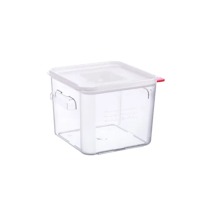 Contenedor Cuadrado C/Tapa Hermetica 6Lt Policarbonato Transparente Araven