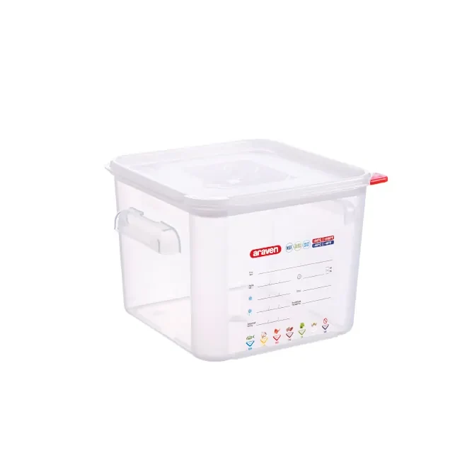 Contenedor Cuadrado C/Tapa Hermetica 6Lt Polipropileno Transparente Araven