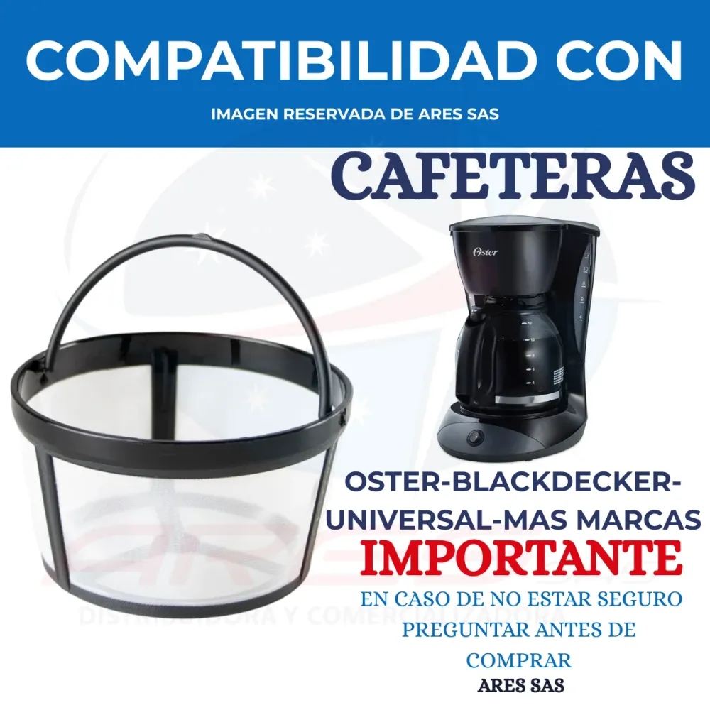 Filtro de cafetera 10-12 Tazas Diversas marcas ARES SAS