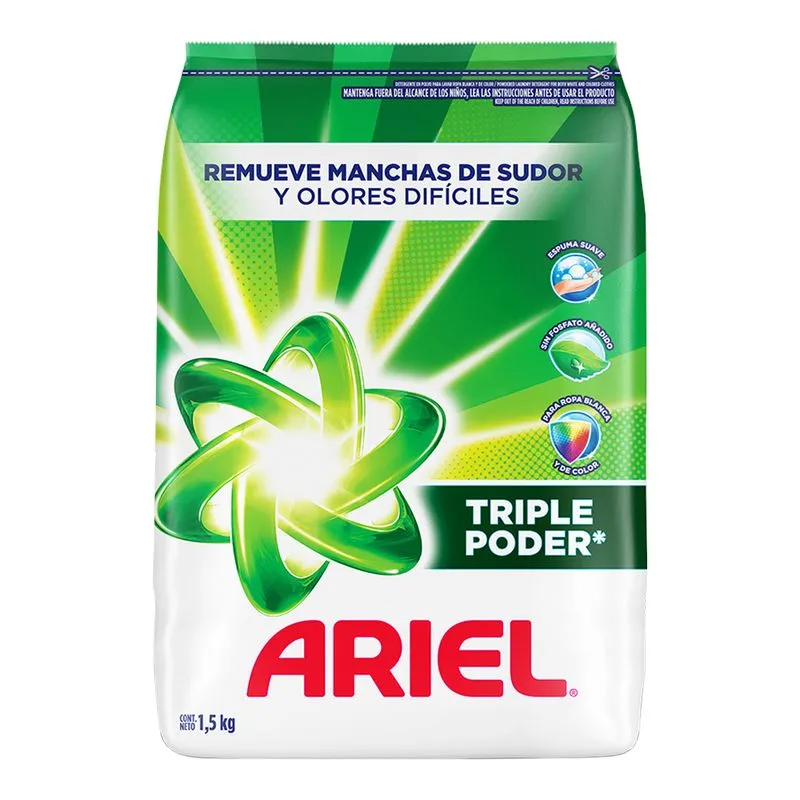 DETERGENTE ARIEL 1500G TRIPLE/PODER