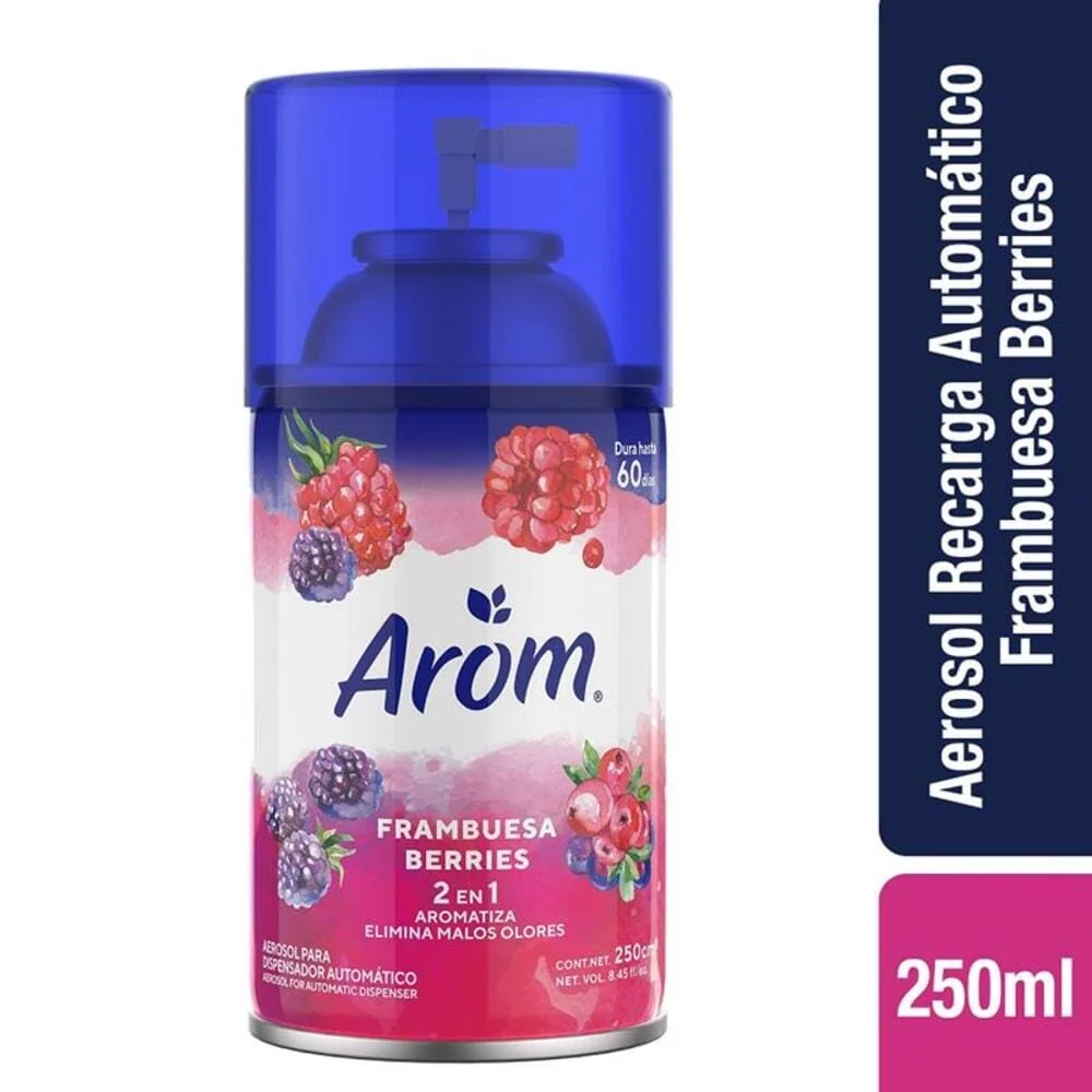 Desodorante Ambiental Eléctrico Automático Frambuesa 250 Ml AROM