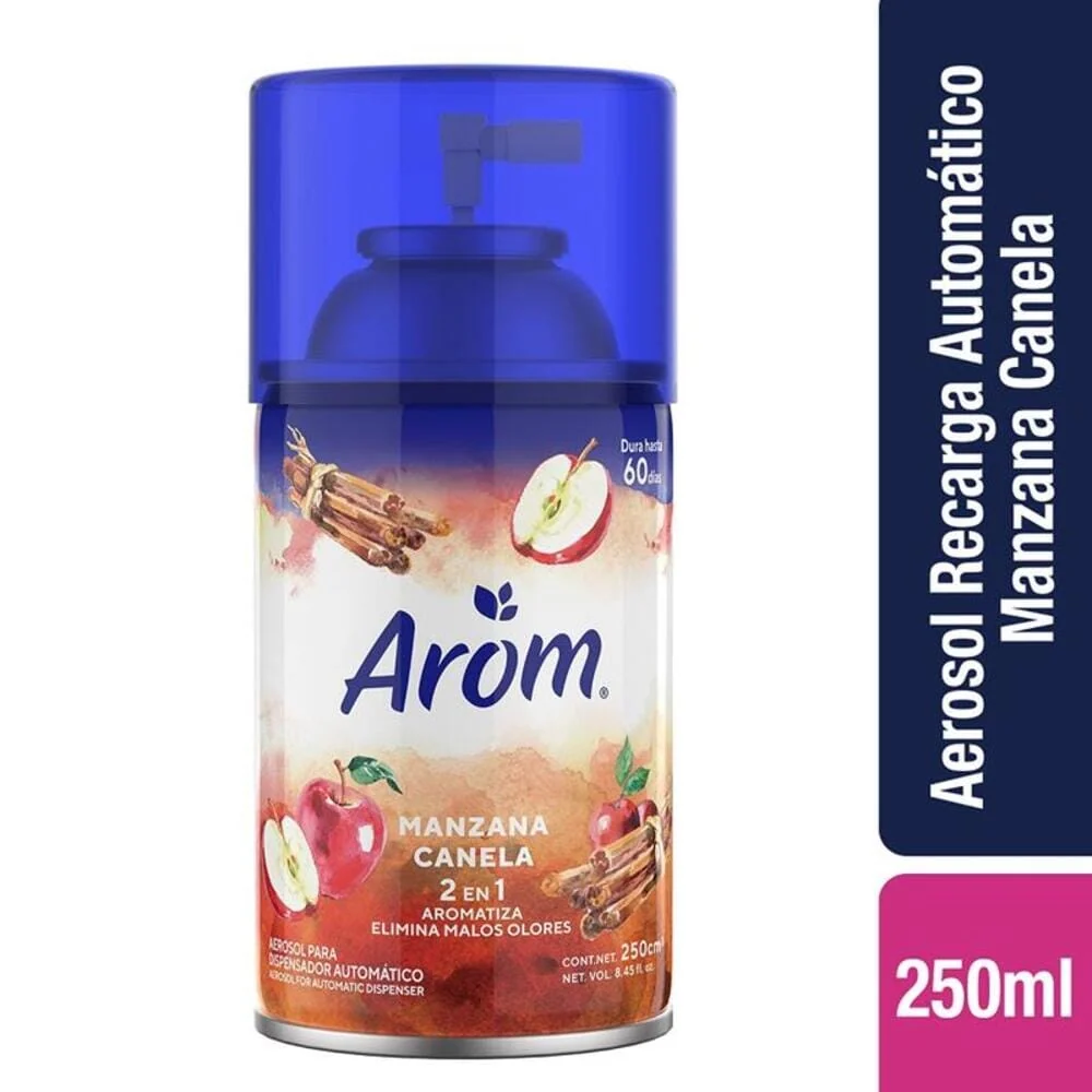Repuesto Desodorante Ambiental Eléctrico 250 Ml Manzana AROM
