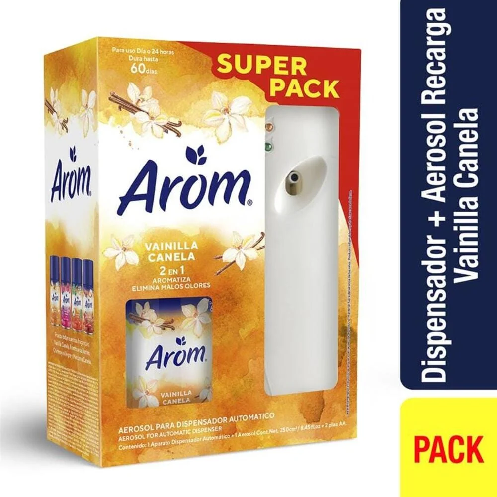 Repuesto Desodorante Ambiental Eléctrico 250 Ml Vainilla AROM