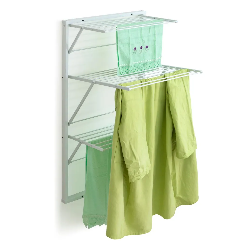 ARIT - Tendedero Pared KARIM, Tendedero plegable pared, Madera, Cerrable – 15 m Tendedero Extensible, Color: Blanco Arreda...