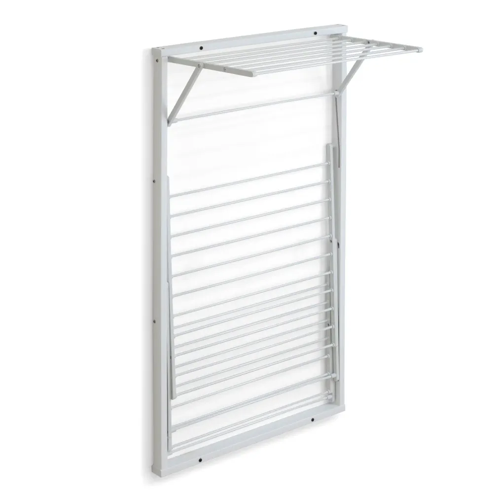 ARIT - Tendedero Pared KARIM, Tendedero plegable pared, Madera, Cerrable – 15 m Tendedero Extensible, Color: Blanco Arreda...