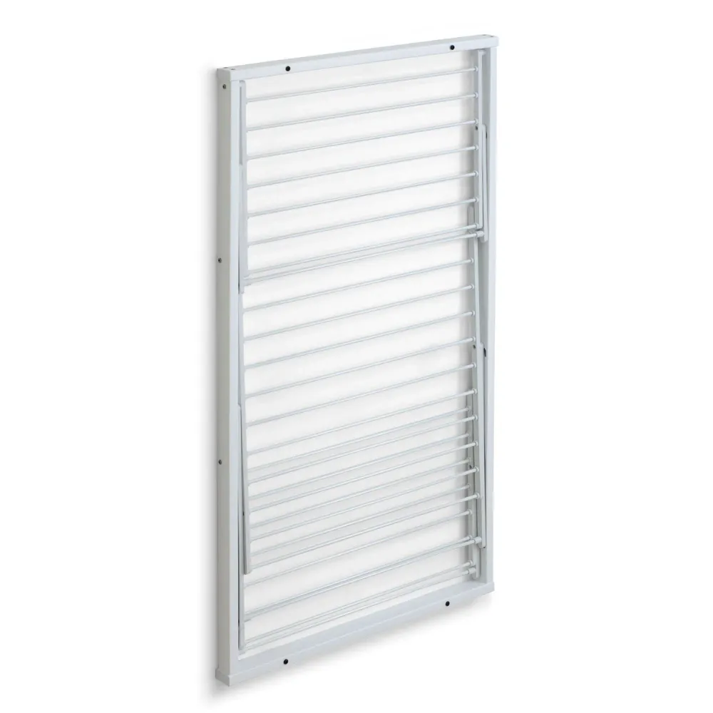 ARIT - Tendedero Pared KARIM, Tendedero plegable pared, Madera, Cerrable – 15 m Tendedero Extensible, Color: Blanco Arreda...