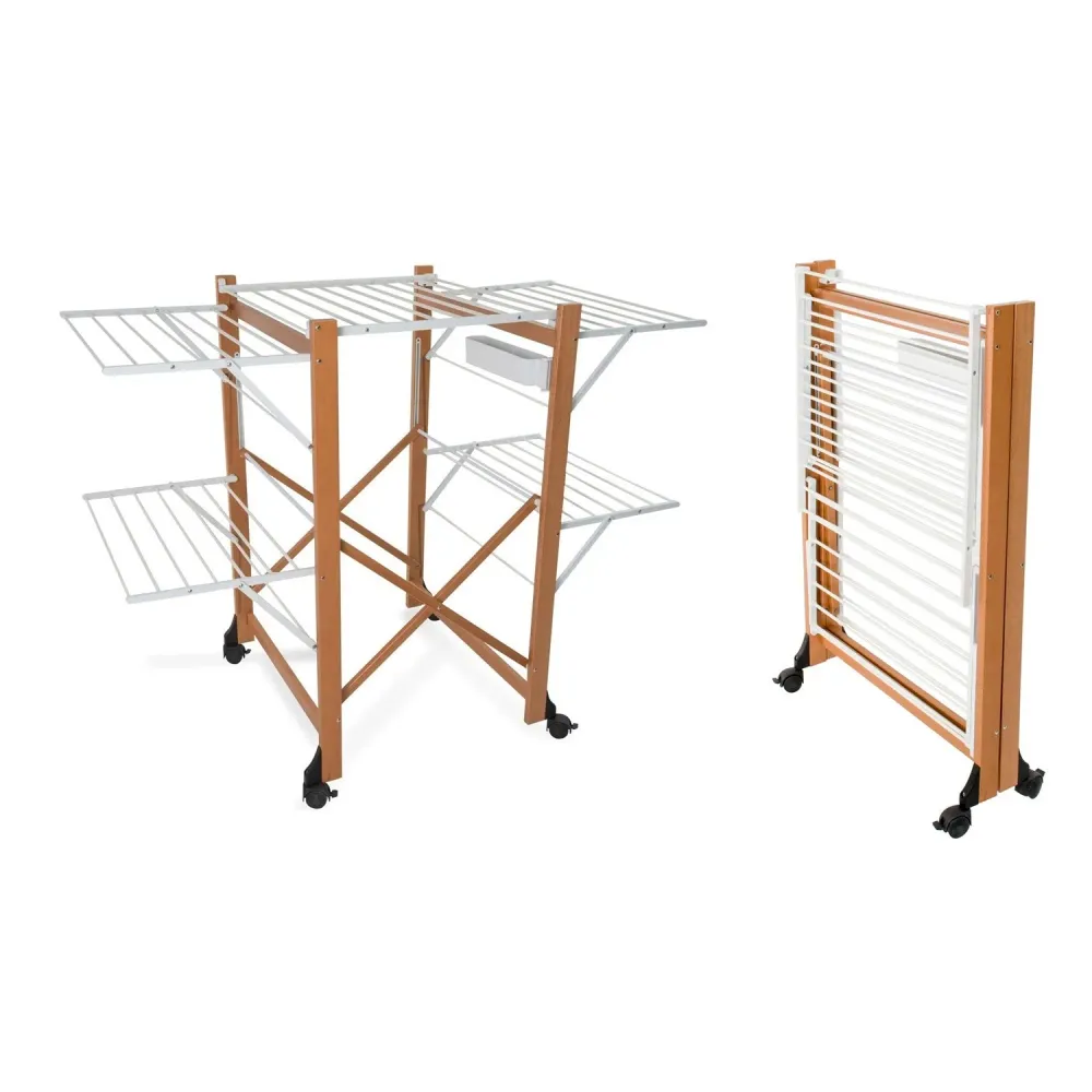 Tendedero ALIANTE, Madera - Plegable - Extensible - 24 m para Tender - Color: Madera de Cerezo Ar-It il Cuore del Legno Ar...