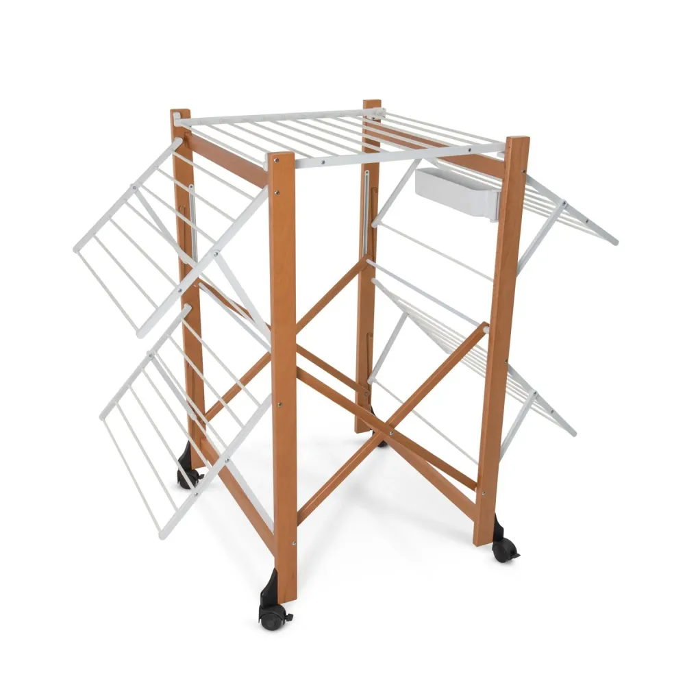 Tendedero ALIANTE, Madera - Plegable - Extensible - 24 m para Tender - Color: Madera de Cerezo Ar-It il Cuore del Legno Ar...