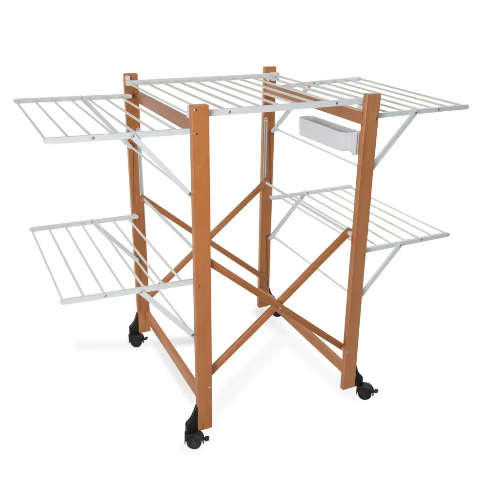 Tendedero ALIANTE, Madera - Plegable - Extensible - 24 m para Tender - Color: Madera de Cerezo Ar-It il Cuore del Legno Ar...