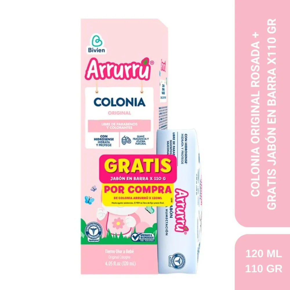 COLONIA ROSADA X120+ GRATIS JABÓN EN BARRA POR 110 GR AAB313 ARRURRÚ Arrurru