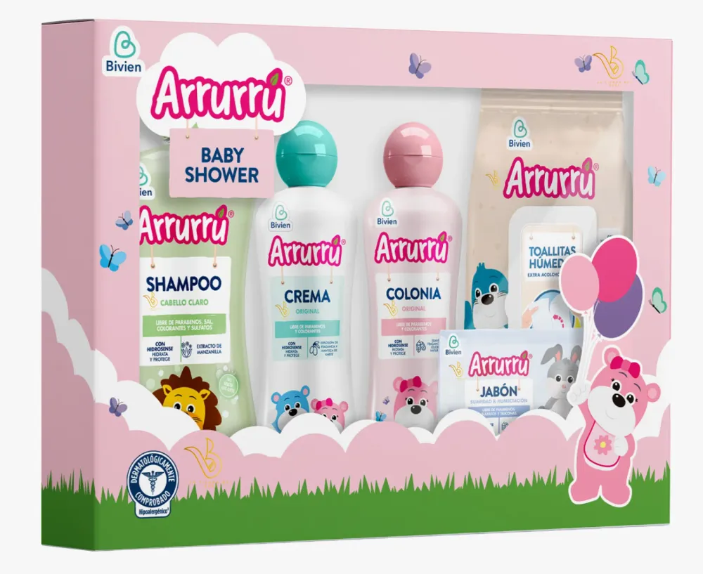ESTUCHE BABY SHOWER ROSA AAB270 ARRURRU