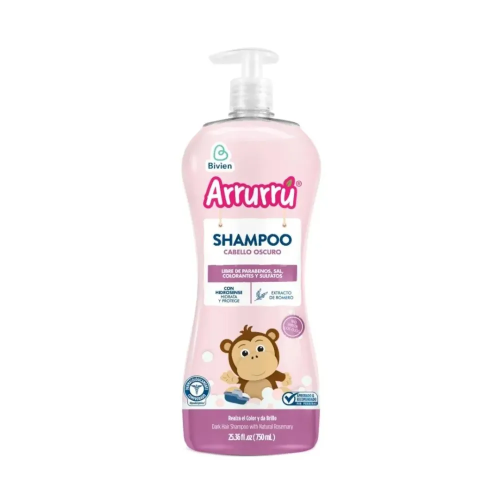 SHAMPOO CABELLO OSCURO X750 ML + GRATIS TOALLITAS HÚMEDAS AVENA X20 UND AAB297 ARRURRÚ Arrurru
