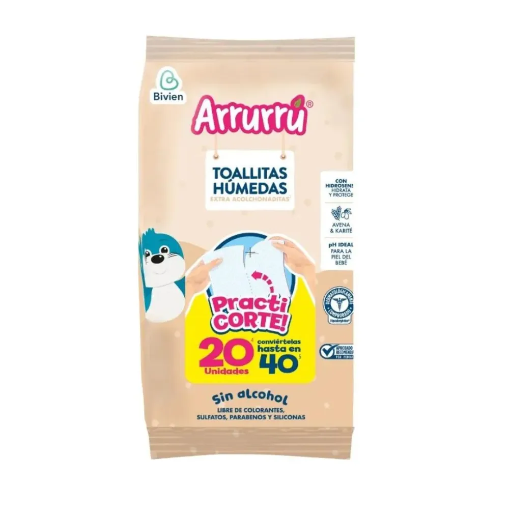 SHAMPOO CABELLO OSCURO X750 ML + GRATIS TOALLITAS HÚMEDAS AVENA X20 UND AAB297 ARRURRÚ Arrurru