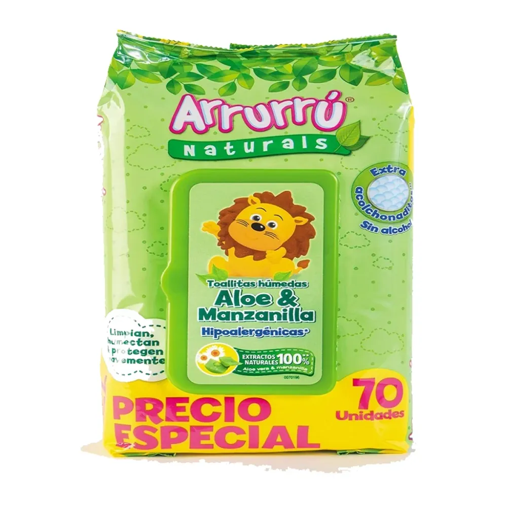 Toallas Humedas Aloe X70 Arrurru