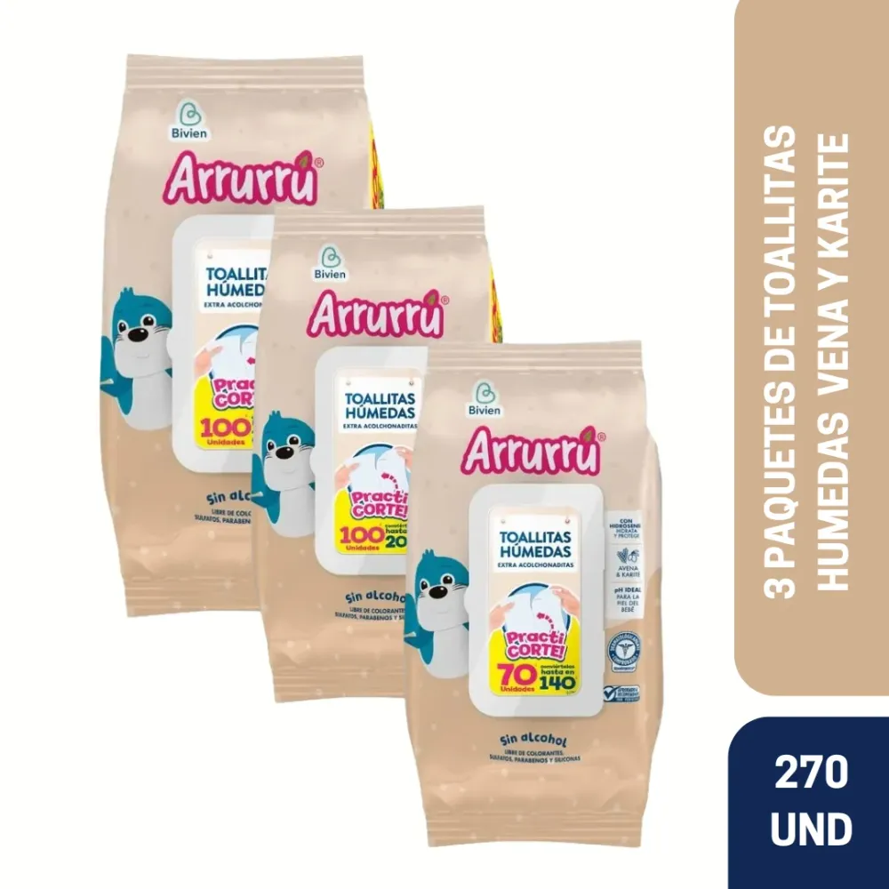 TOALLAS HUMEDAS AVENA Y KERITÉ X270 AAB295 ARRURRÚ ARRURRU