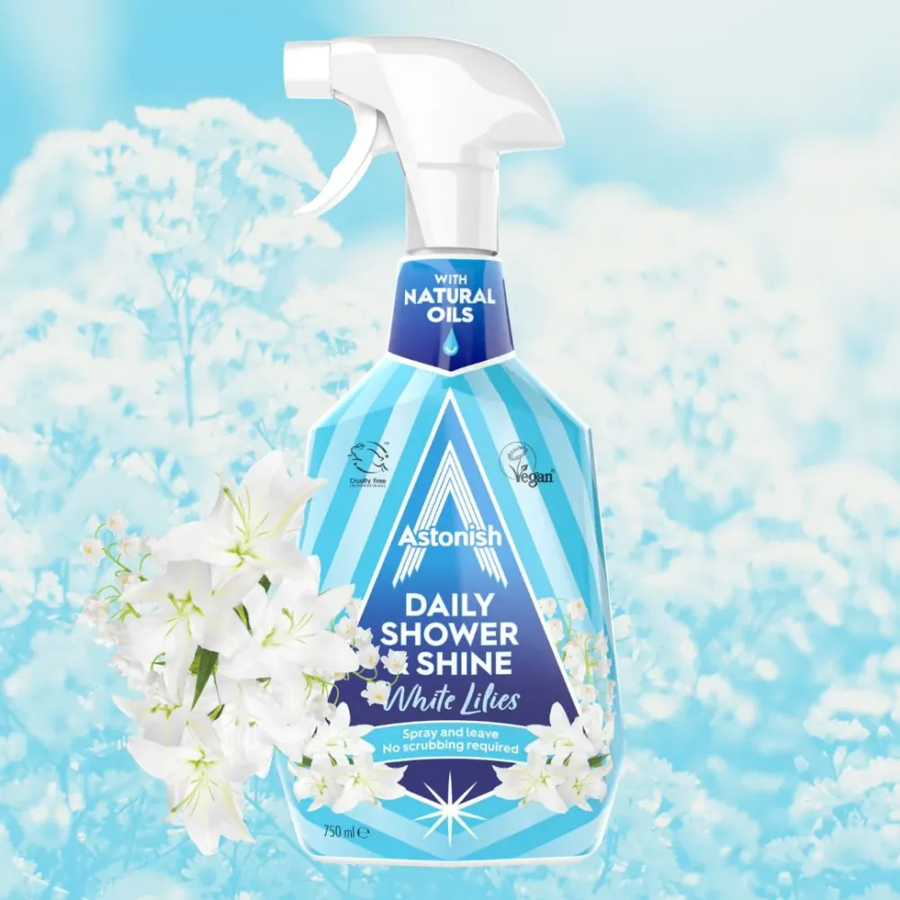 Limpiador Ducha Brillo Diario Lirios Blanco Astonish 750 ml