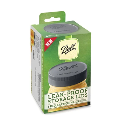 Tapa de almacenamiento de boca regular de bola, paquete de 6 - Caja abierta Ball