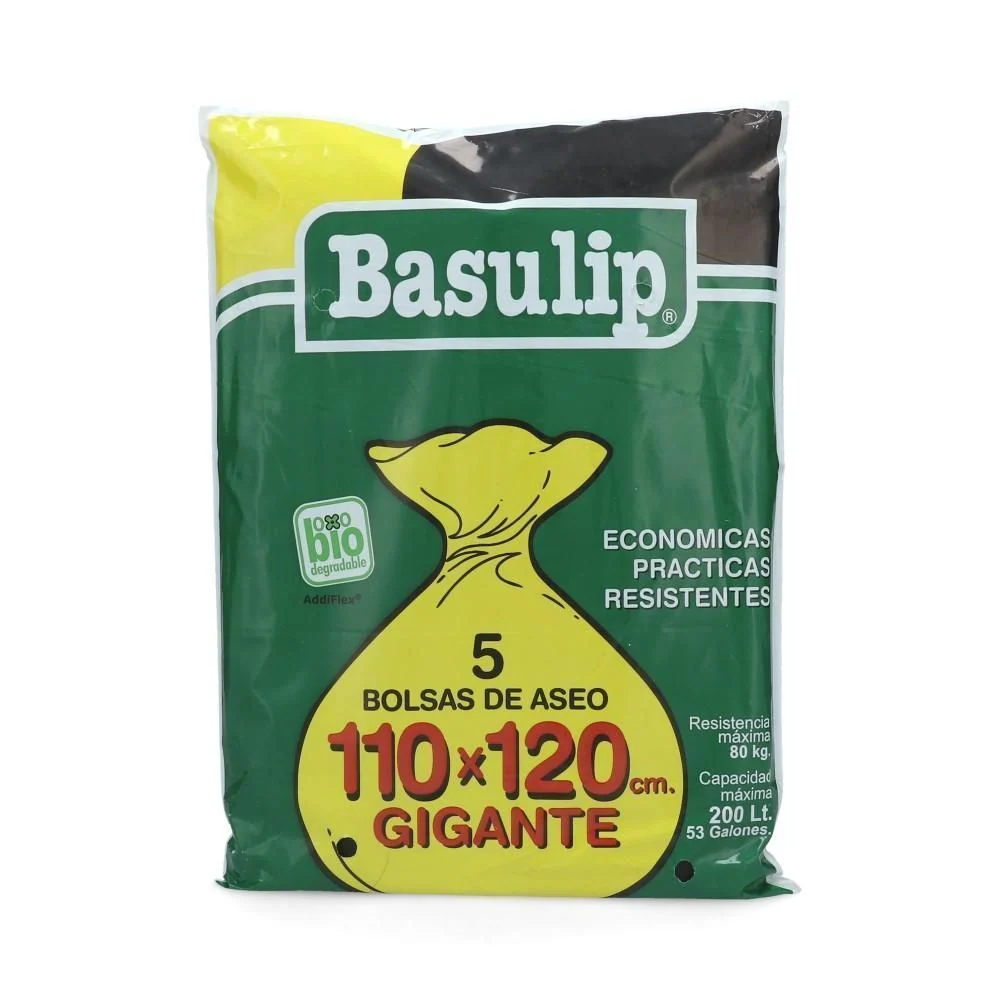Bolsa Basura Plana 110x120 90 Micrones 5 Un BASULIP