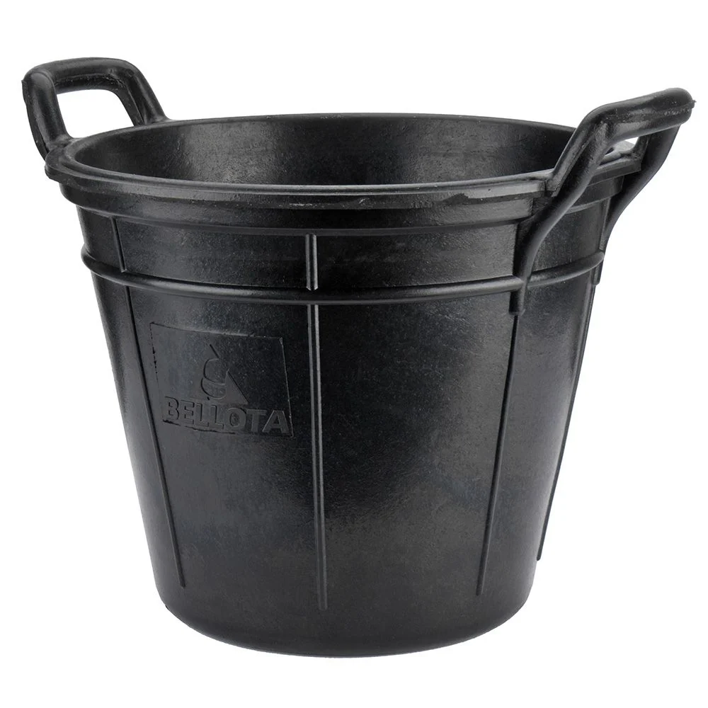 CUBO CANARIO 18 L DE CAUCHO RESISTENTE NEGRO. BELLOTA
