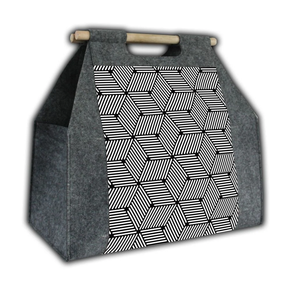 Bolsa para leñ Cubo rectangular con asa de transporte Bertoni