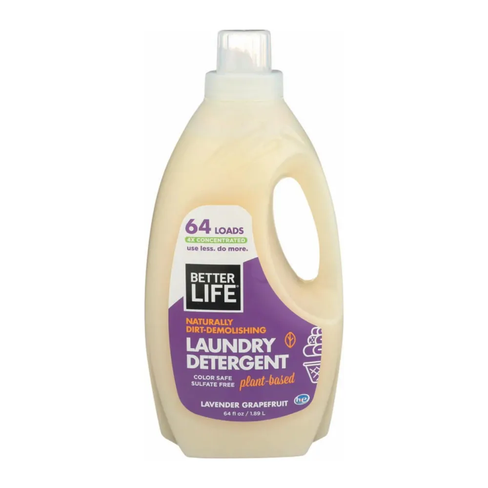 Detergente para ropa Better Life - Lavanda y pomelo - Caja de 4 - 64 fl oz (paquete de 4)