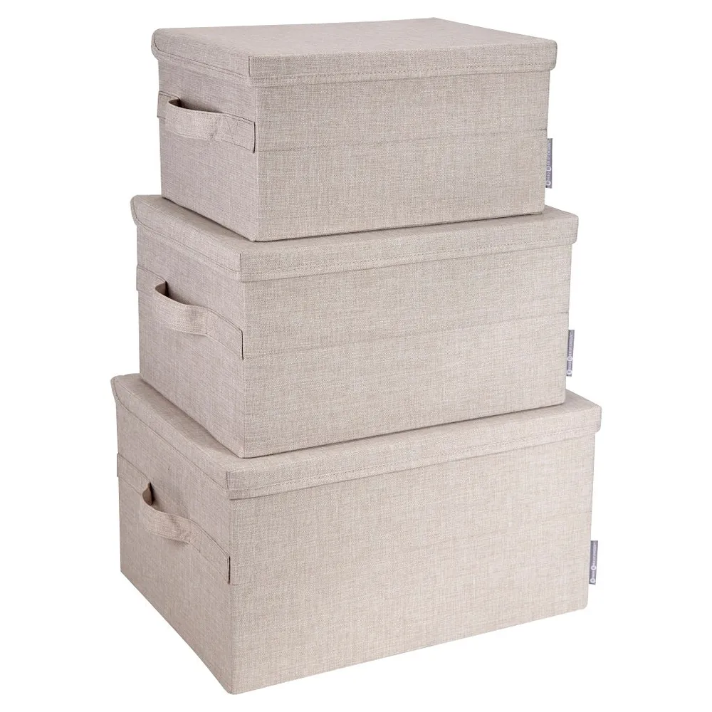 Caja Organizadora Bigso Box Pequeñ 26 x 35 cm Beige