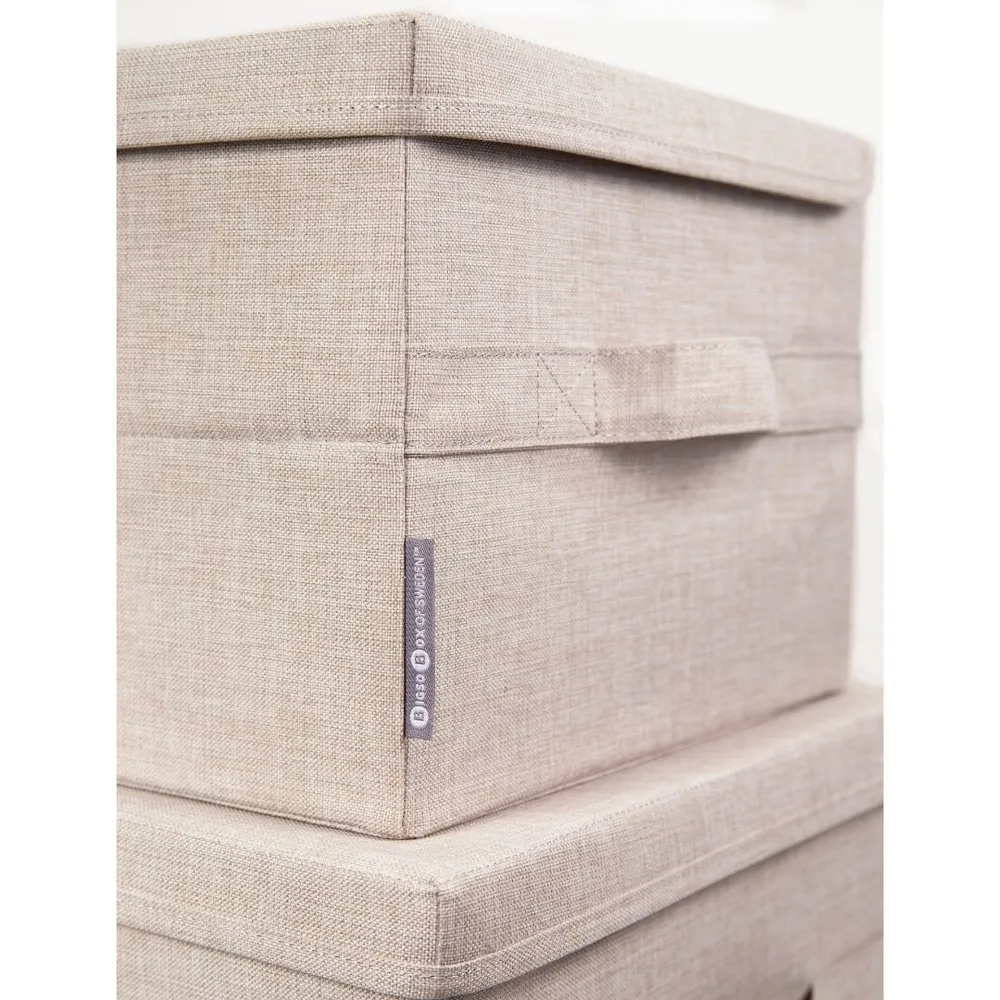 Caja Organizadora Bigso Box Pequeñ 26 x 35 cm Beige