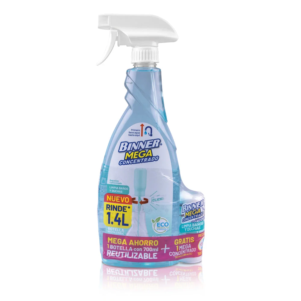 Limpiador Ba–os y Duchas Binner 700ml + Capsula Mega Concentrada 50ml