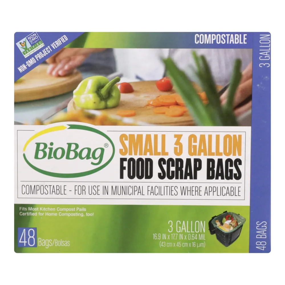 BioBag - Bolsas para restos de comida - 3 galones - 48 unidades - Caja de 12 (paquete de 12)