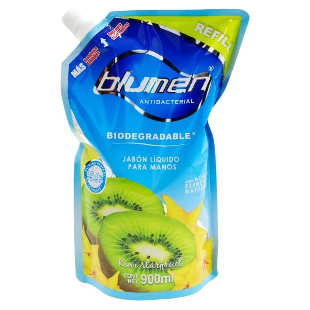 BLUMEN JABÓN LÍQUIDO P/MANOS POUCH DE 1050ML AROMA KIWI STARFRUIT
