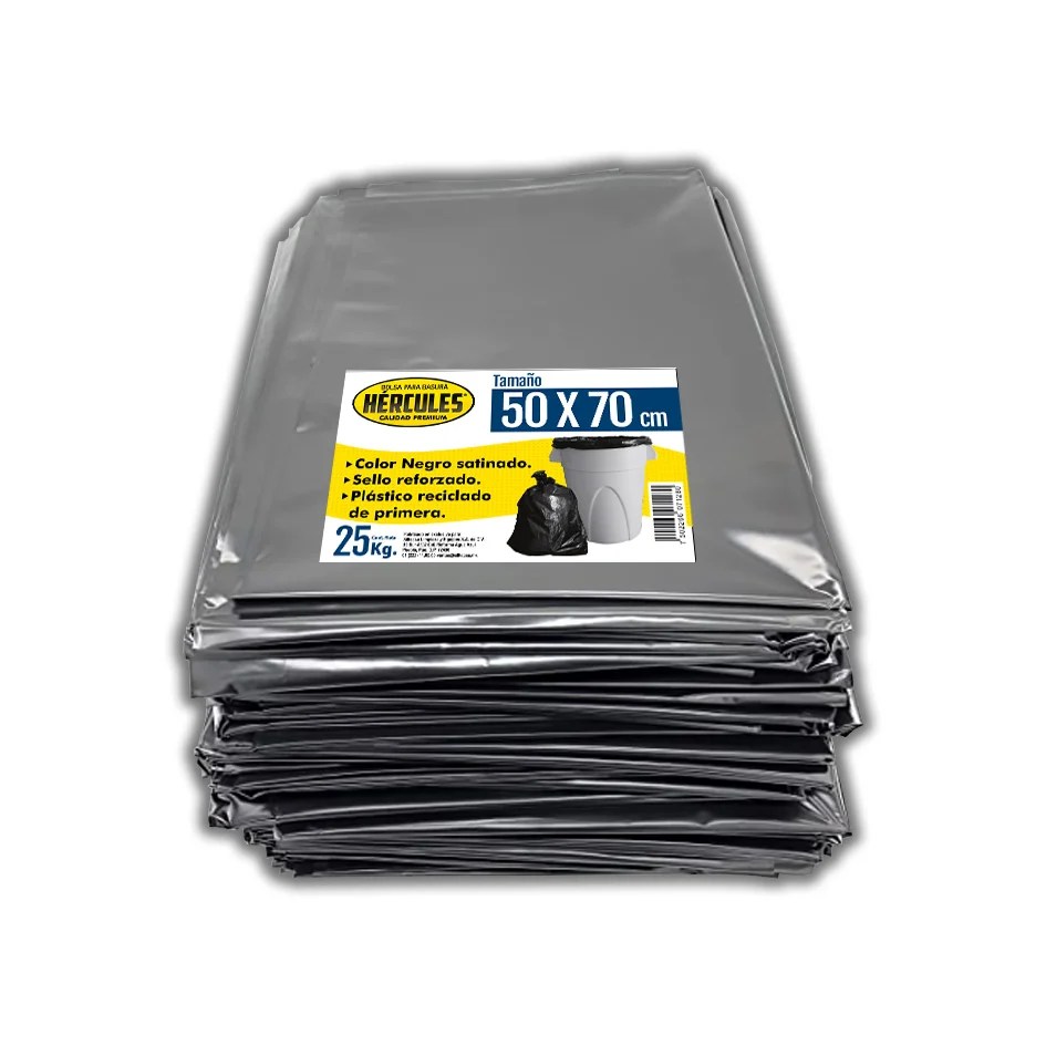 BOLSA NEGRA HERCULES 50X70 CMS BULTO 25 KG CALIDAD PRIMERA